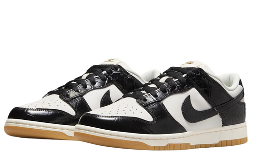 Dunk Low LX Croc Black White