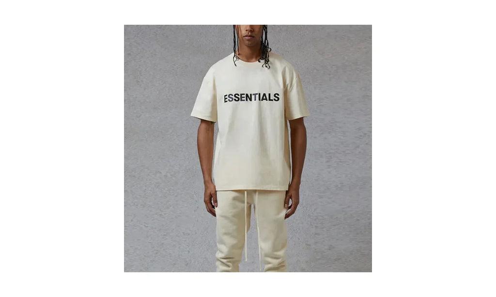 Fear of God Essentials Boxy T-Shirt Applique Logo Butter Cream
