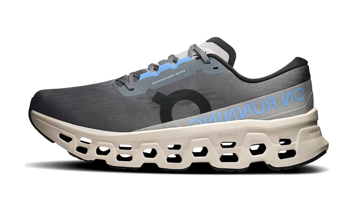 On Running Cloudmonster 3 Rock Silver — vista 1