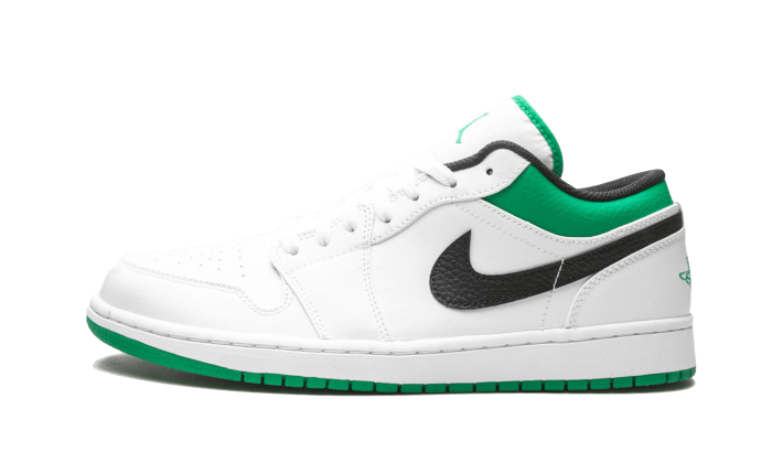 Air Jordan 1 Low White Lucky Green Black 553558-129 — Vista 1