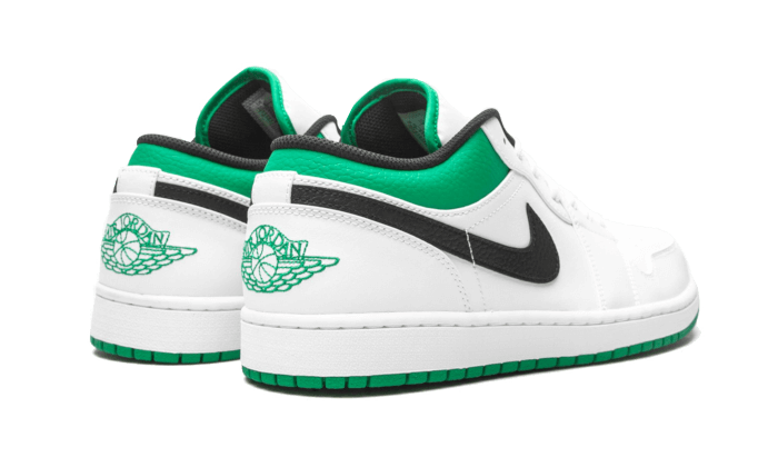 Air Jordan 1 Low White Lucky Green Black 553558-129 — Vista 2