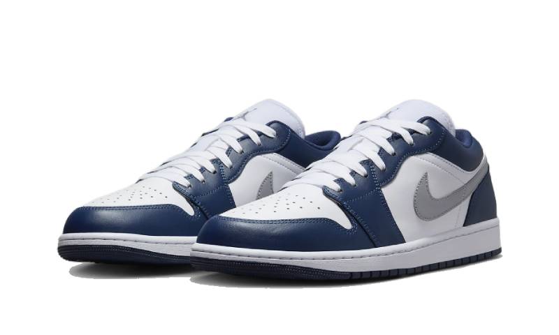 Air Jordan 1 Low Wolf Grey Midnight Navy 553558-141 — Vista 2