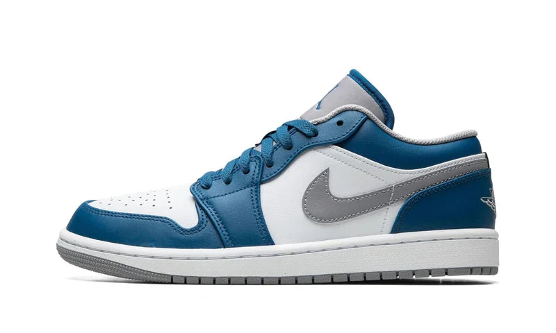 Air Jordan 1 Low True Blue Cement 553558-412 — Vista 1