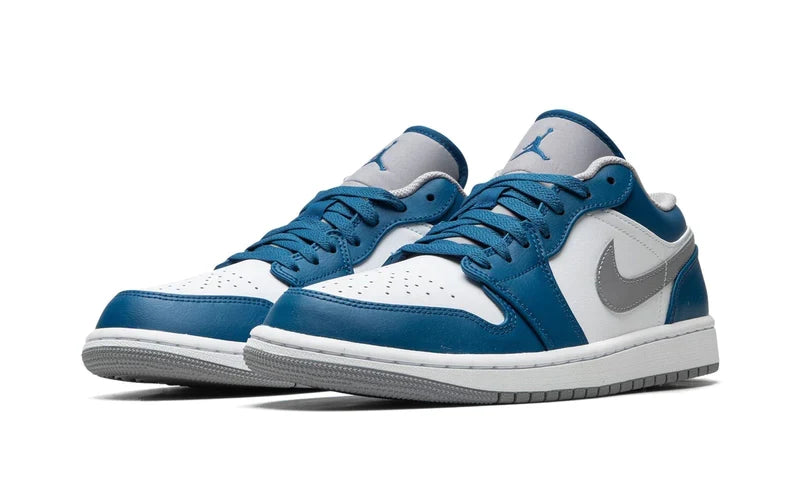 Air Jordan 1 Low True Blue Cement 553558-412 — Vista 2