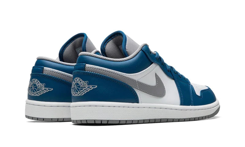 Air Jordan 1 Low True Blue Cement 553558-412 — Vista 3