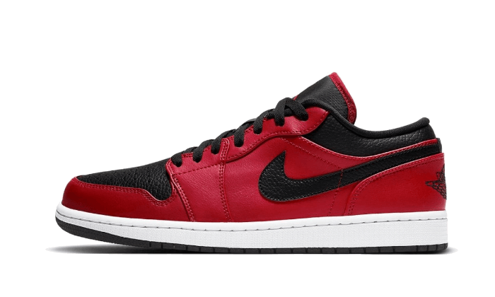 Air Jordan 1 Low Reverse Bred Pebbled Swoosh 553558-605 — Vista 1