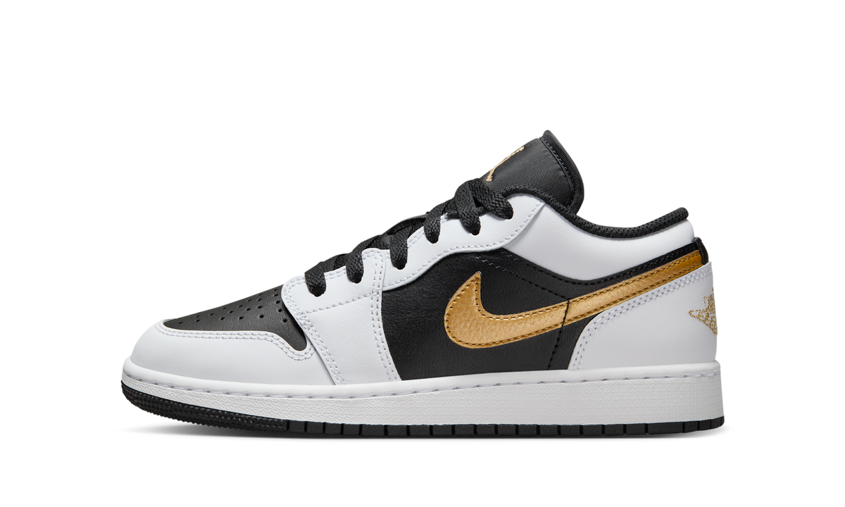 Air Jordan 1 Low Gold Swoosh (GS) 553560-172 — Vista 1