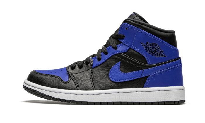 Air Jordan 1 Mid Hyper Royal Tumbled Leather 554724-077 — Vista 1