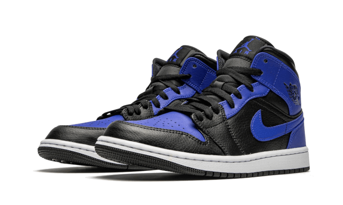 Air Jordan 1 Mid Hyper Royal Tumbled Leather 554724-077 — Vista 2