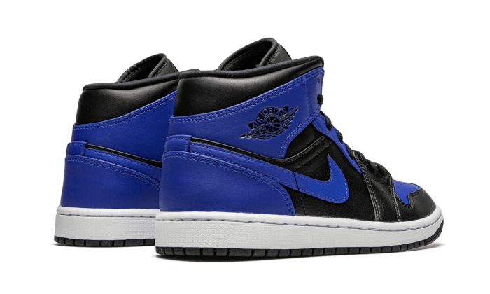 Air Jordan 1 Mid Hyper Royal Tumbled Leather 554724-077 — Vista 3