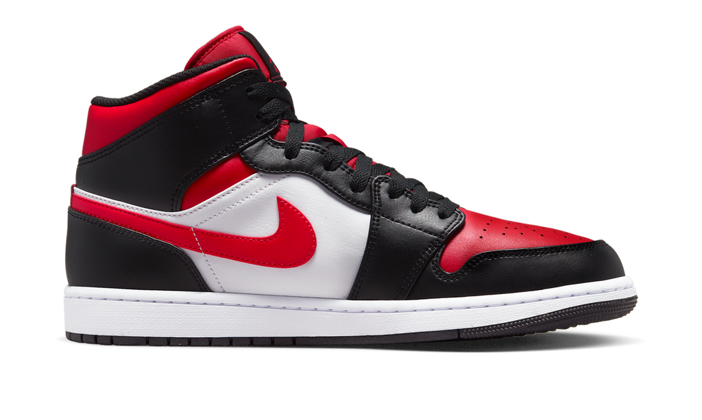 Air Jordan 1 Mid White Black Red (2022) 554724-079 — Vista 2