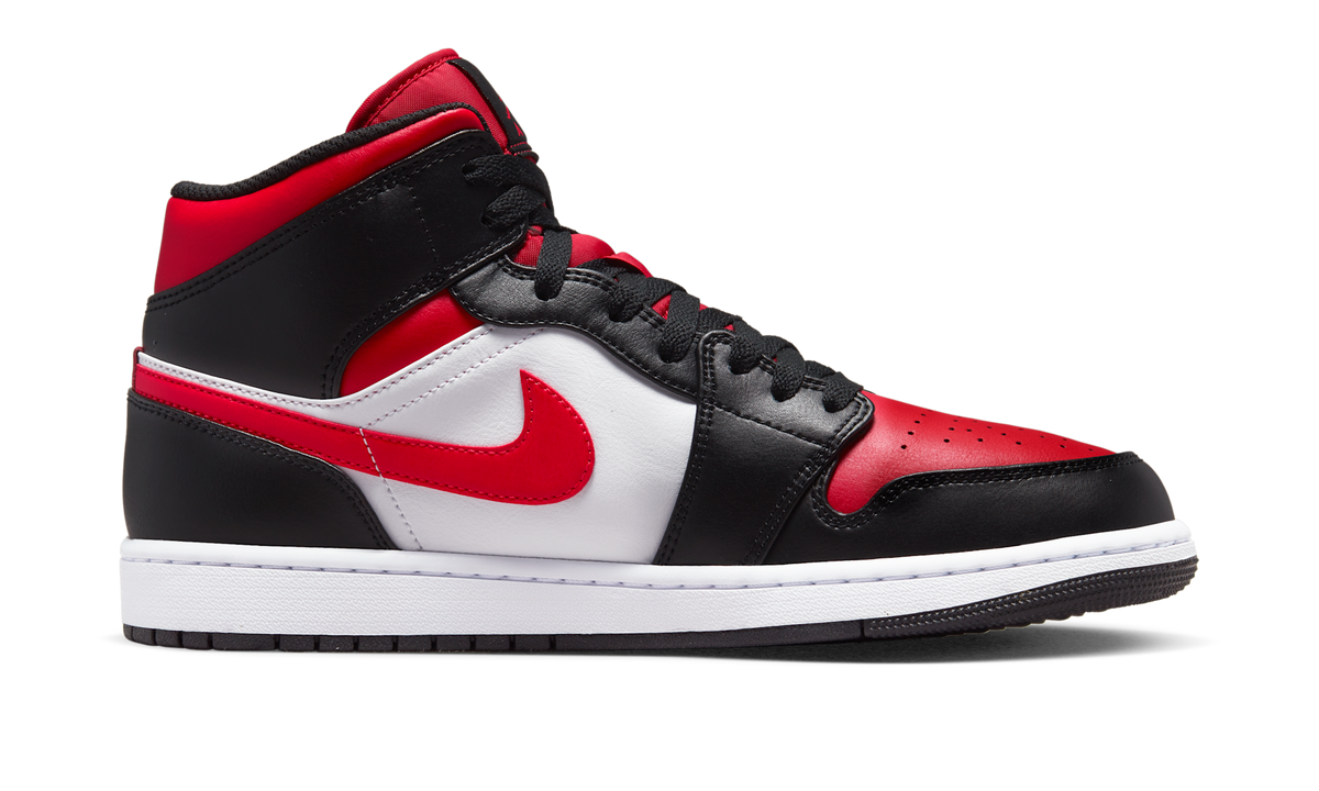 Air Jordan 1 Mid White Black Red (2022) 554724-079 — Vista 2