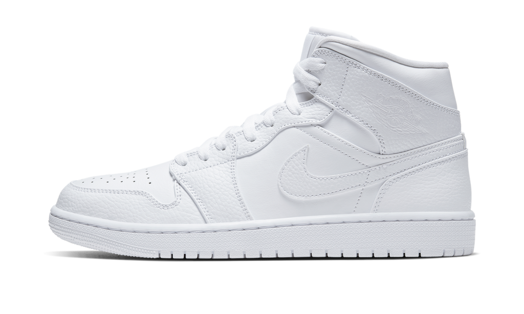 Air Jordan 1 Mid Triple White 2.0 (2020) 554724-130 — Vista 1