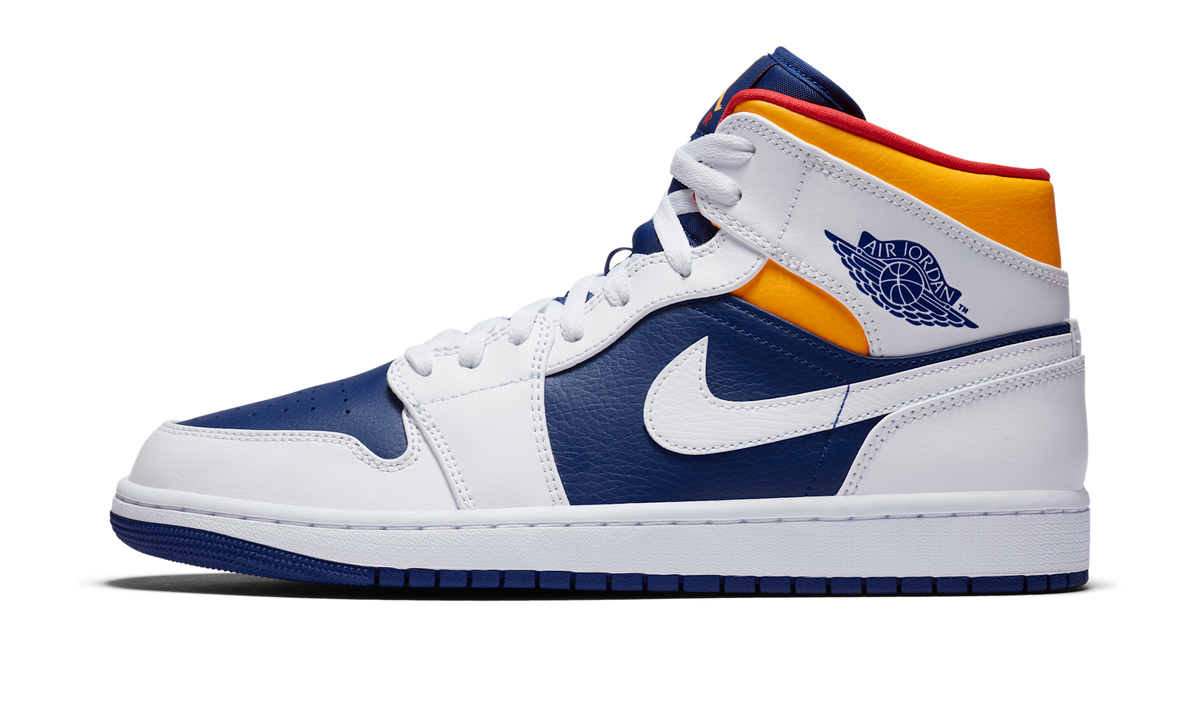 Air Jordan 1 Mid Royal Blue Laser Orange 554724-131 — Vista 1