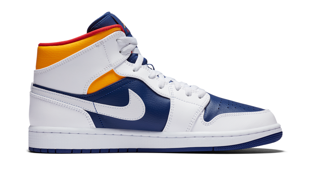 Air Jordan 1 Mid Royal Blue Laser Orange 554724-131 — Vista 2