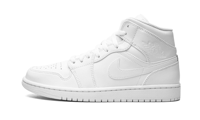 Air Jordan 1 Mid Triple White 554724-136 — Vista 1