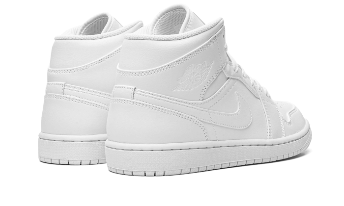 Air Jordan 1 Mid Triple White 554724-136 — Vista 2