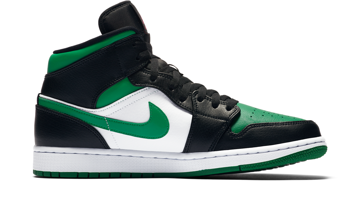 Air Jordan 1 Mid Green Toe (GS) 554725-067 — Vista 2