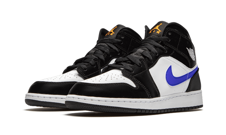 Air Jordan 1 Mid Black Racer Blue White 554725-084 — Vista 2