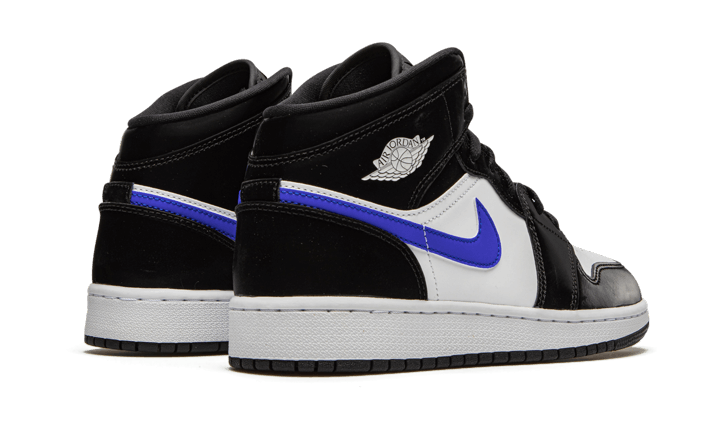 Air Jordan 1 Mid Black Racer Blue White 554725-084 — Vista 3