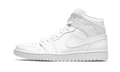 Air Jordan 1 Mid Triple White (GS) 554725-130 — Vista 1