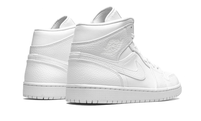Air Jordan 1 Mid Triple White (GS) 554725-130 — Vista 2