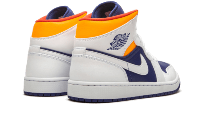 Air Jordan 1 Mid White Laser Orange Deep Royal Blue 554725-131 — Vista 3