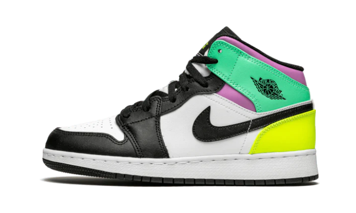 Air Jordan 1 Mid Pastel Black Toe 554725-175 — Vista 1