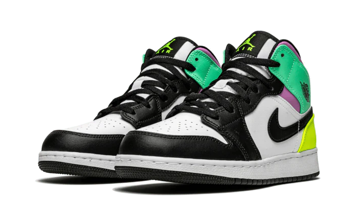 Air Jordan 1 Mid Pastel Black Toe 554725-175 — Vista 2