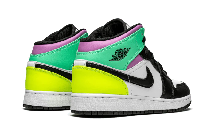 Air Jordan 1 Mid Pastel Black Toe 554725-175 — Vista 3