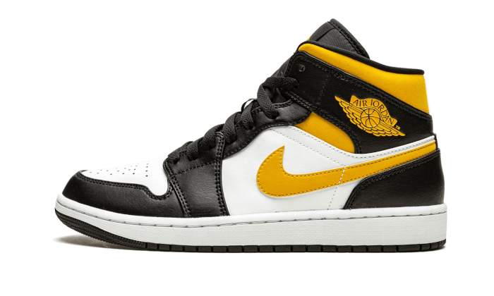 Air Jordan 1 Mid White Pollen Black 554725-177 — Vista 1
