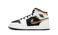 Air Jordan 1 Mid White Gold Black (GS) 554725-190 — Vista 1