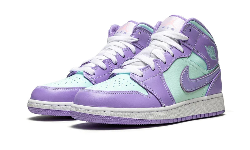 Air Jordan 1 Mid Purple Aqua (GS) 554725-500 — Vista 2