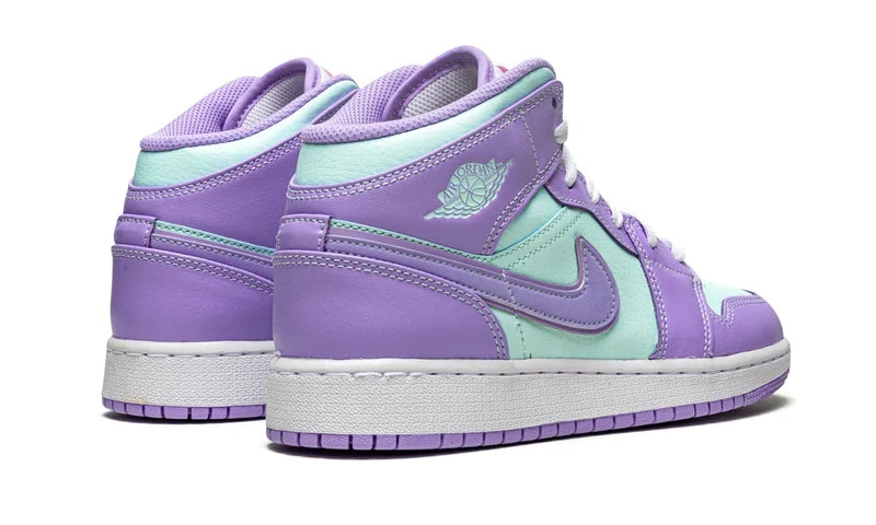 Air Jordan 1 Mid Purple Aqua (GS) 554725-500 — Vista 3