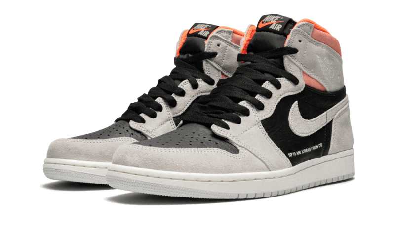 Air Jordan 1 Retro High Neutral Grey Hyper Crimson 555088-018 — Vista 2