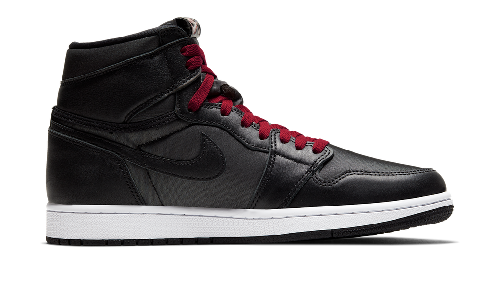Air Jordan 1 Retro High Black Satin Gym Red 555088-060 — Vista 2