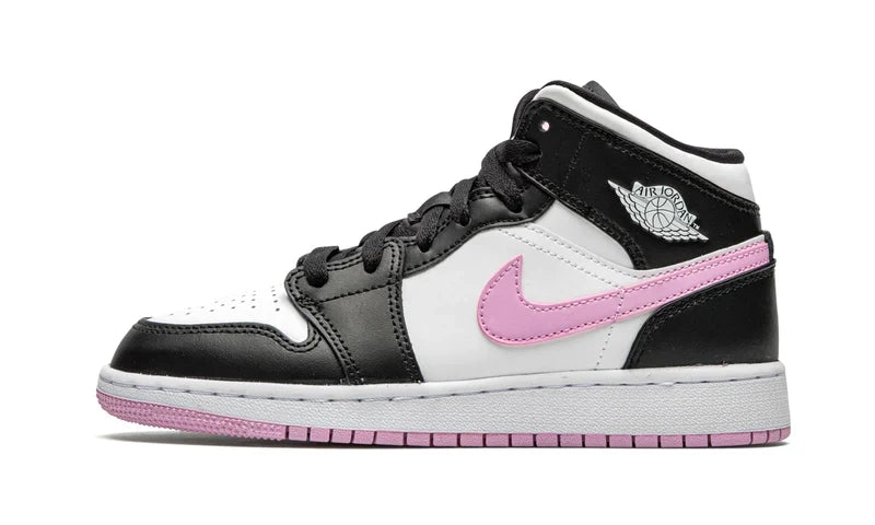 Air Jordan 1 Mid Blanco Negro Claro Rosa Ártico 555112-103 — Vista 1