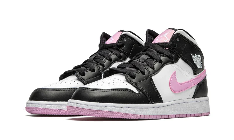 Air Jordan 1 Mid Blanco Negro Claro Rosa Ártico 555112-103 — Vista 2