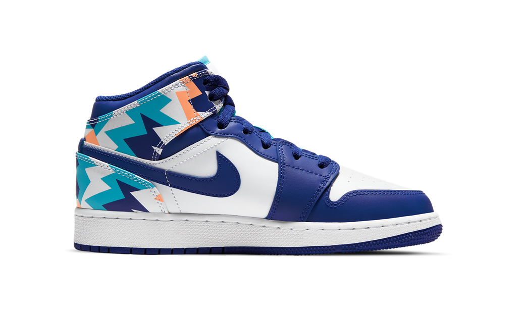 Air Jordan 1 Mid Geometric Print (GS) 555112-105 — Vista 2