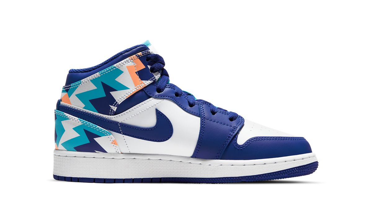 Air Jordan 1 Mid Geometric Print (GS) 555112-105 — Vista 2
