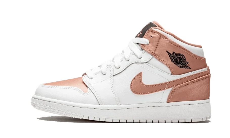 Air Jordan 1 Mid White Rose Gold 555112-190 — Vista 1