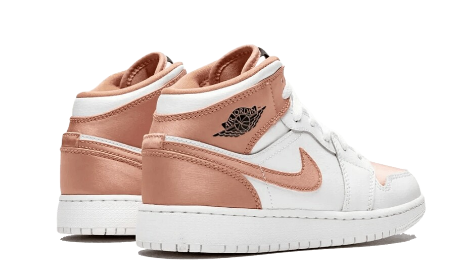 Air Jordan 1 Mid White Rose Gold 555112-190 — Vista 3