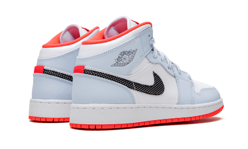 Air Jordan 1 Mid Half Blue Polka Dot Swoosh (GS) 555112-400 — Vista 2