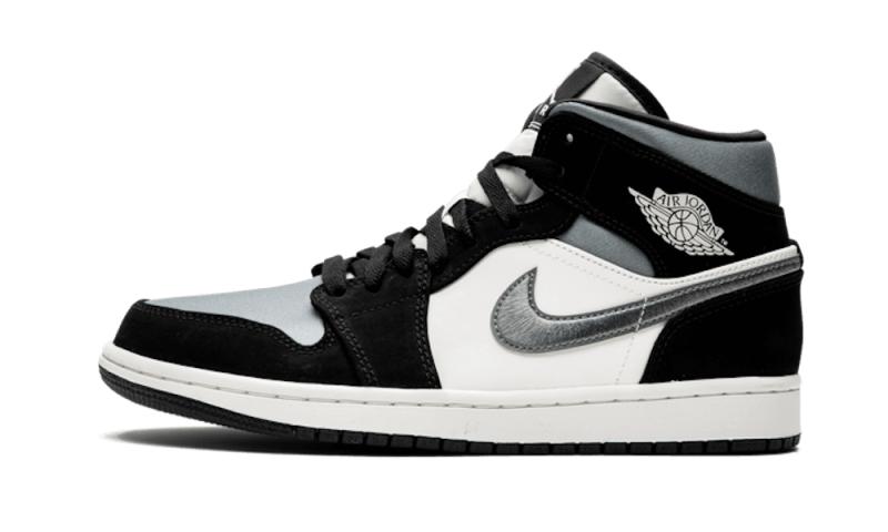 Air Jordan 1 Mid Satin Grey Toe 852542-011 — Vista 1