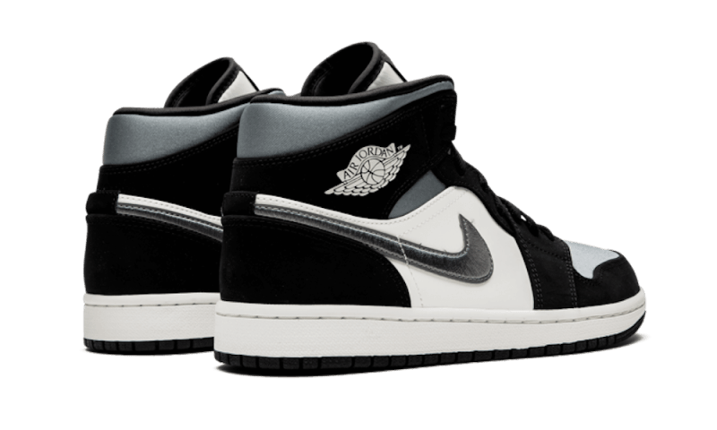 Air Jordan 1 Mid Satin Grey Toe 852542-011 — Vista 2