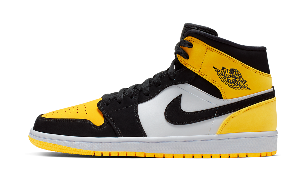 Air Jordan 1 Mid Yellow Toe Black 852542-071 — Vista 1