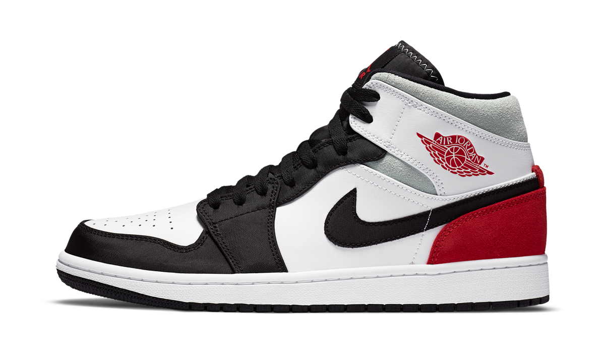 Air Jordan 1 Mid SE Red Black Toe 852542-100 — Vista 1
