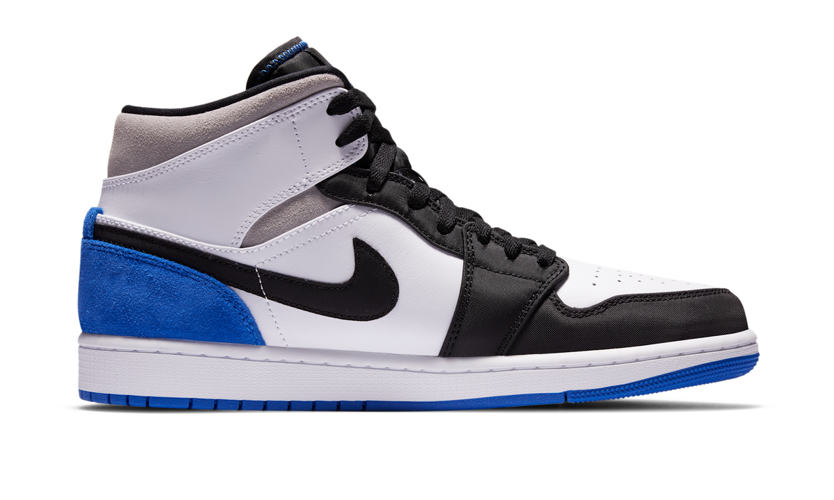 Air Jordan 1 Mid SE Royal Black Toe 852542-102 — Vista 2