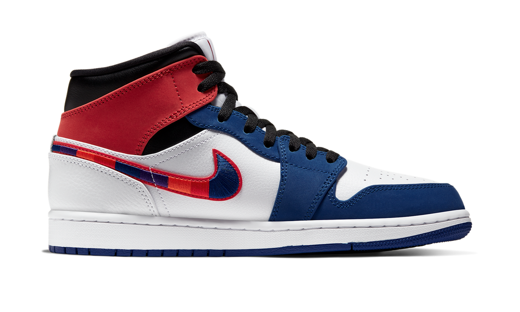 Air Jordan 1 Mid Multi-Color Swoosh 852542-146 — Vista 2