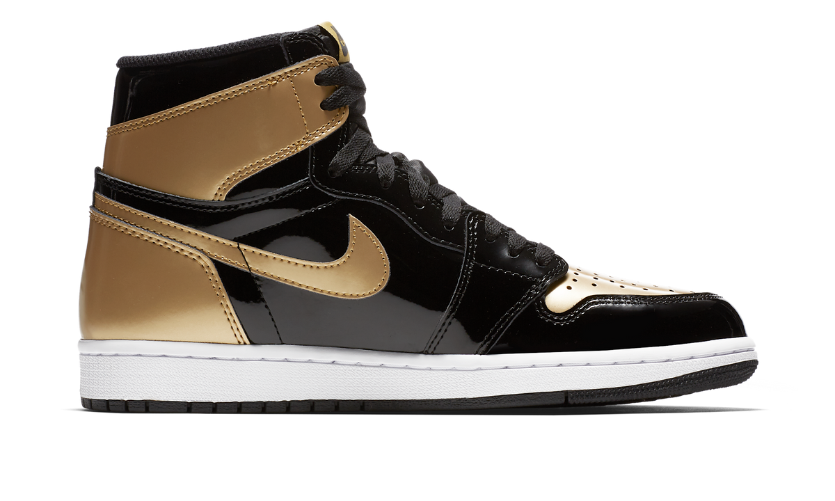 Air Jordan 1 Retro High NRG Patent Gold Toe 861428-007 — Vista 2